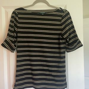 Lauren Ralph Lauren metallic black and gold striped shirt